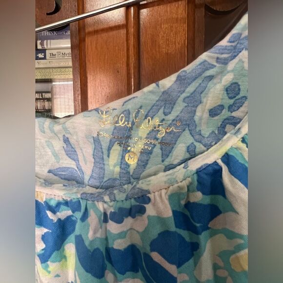 Lilly Pulitzer One Shoulder Matteo Bennett Blue Top - Picture 3 of 4